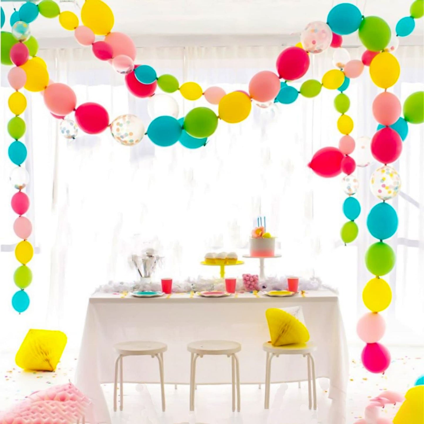 In-Jooyaa 12 Inch Pearlescent Silver Link Balloon 60 Pcs Quick Linkable Balloon For Party Decoration