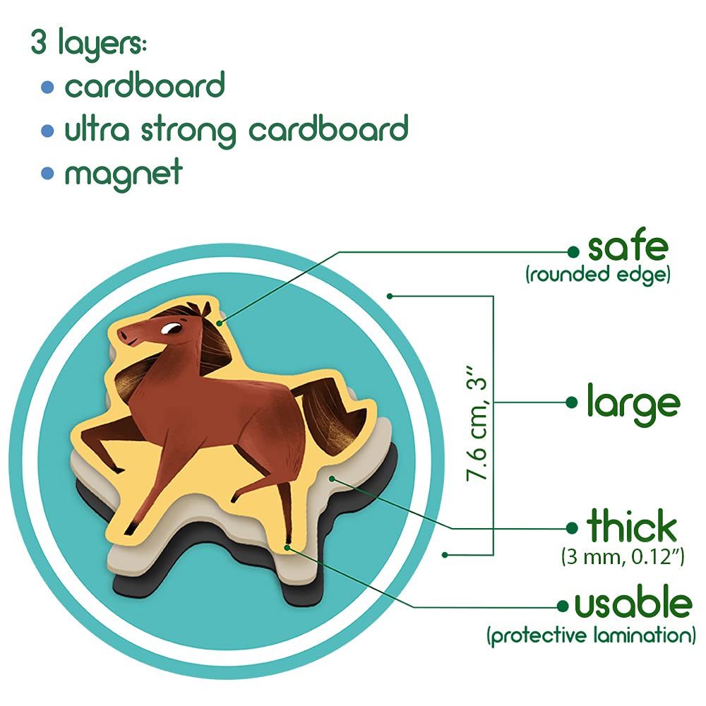 Magdum Farm Animal Magnets -Real Large Fridge Magnets For Toddlers- Magnetic Educational Toys Baby 3 Year Old Baby Learning Magnets For Kids- Speech Development Toys - Kid Magnets For Magnetic Theatre