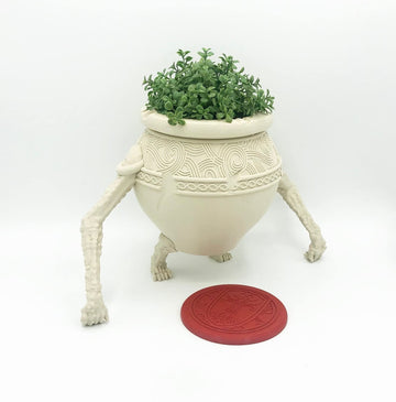 3D Printed Pot Boy Iron Fist Alexander Mini Succulent Planter Paintable Figure With Lid (Large)