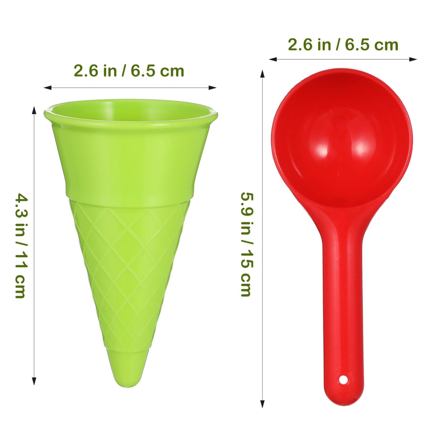 Toddmomy 6pcs Plastic Ice Cream Cones Beach Toy,Kids Sand Mold Play Sand Mold for Outdoor Beach Toys Set,Random Color