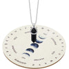 Pendulum Board For Divination Moon Phase Pendulum Board Dowsing Divination Metaphysical Message Board Wood Carven Board With Crystal Dowsing Pendulum Necklace Witchcraft Wiccan Altar Supplies, 4 Inch