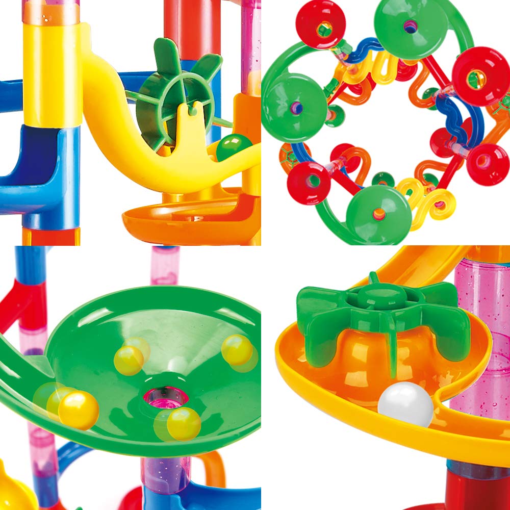 Marble Run Roll - Educational Construction Maze Block. Big Circle and Double Back Pieces for More Hang Time - 169 Pieces. Ages 3 Years and up