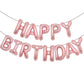 Accevo Rose Gold Happy Birthday Banner - 16 Inch Foil Letters Balloons for Kids & Adults, Durable Aluminum Material
