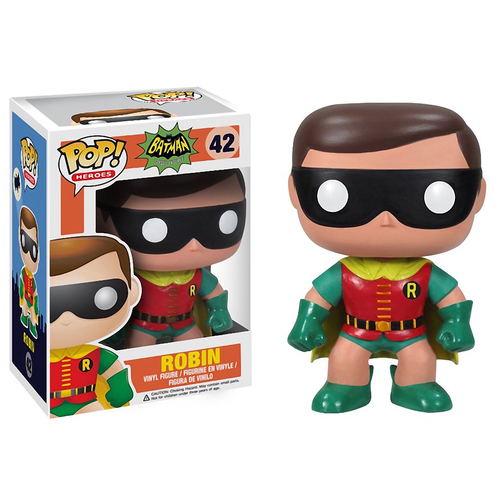 Funko POP Heroes Robin 1966 Vinyl Figure - 3.75 inches, Red, Model 3117
