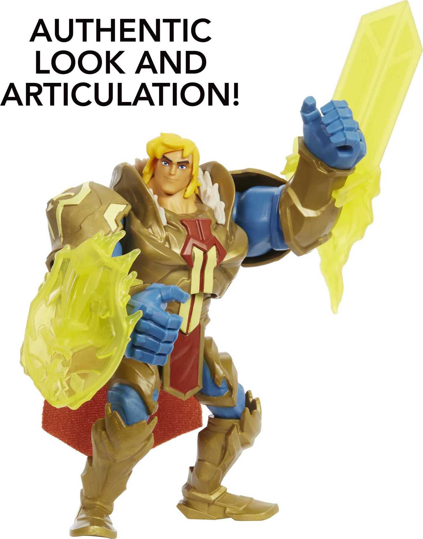 Masters of the Universe and He-Man He-Man Action Figure in Grayskull protective covering with Power Attack Move & 2 Accessories Inspired by MOTU Netflix Animated Series  5.5-in Collectible Toy for Kids Ages 4Y+