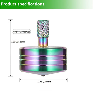 CHEETOP Stainless Steel Spinning Top  Precision Mini Desktop Gyroscope  Kill Time Reduce Stress ADHD Toys  Perfect Balance Gyro (Iridescent Style 4)