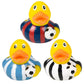 The Dreidel Company Soccer Rubber Duck Toy Sports Duckies For Kids, Bath Birthday Gifts Baby Showers Classroom Summer Beach And