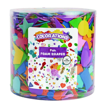 Colorations Bucket of Fun Foam Shapes Multicolor Arts and Crafts Material for Kids (1/2 lb.)