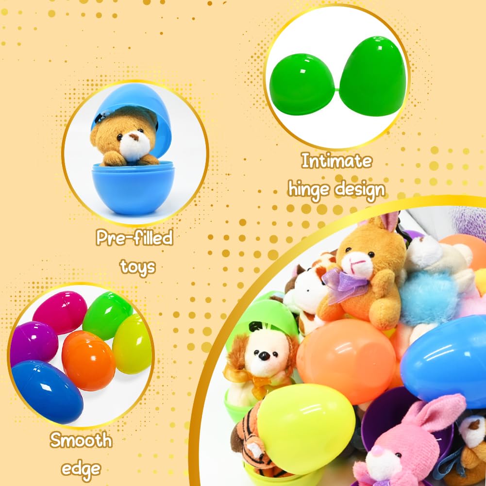 Lukbera 16Pcs Animals Keychains, Mini Assorted Animals Plush Toys For Kids Goodie Bag For Classroom Exchange Gifts