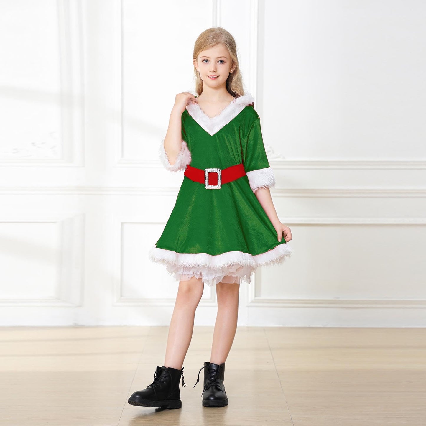 Lmyove Elf Dress Christmas Costume For Girls, Elfs Costumes Xmas Gift For Kids