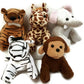 Playscene Suede Jungle/Zoo Animals, Assorted Suede Plush Jungle Animals (12 Piece Set)