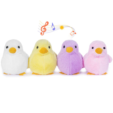My Oli Stuffed Animal 3.5'' Plush Teddy Chicken 4 Pack Costumed Plush Chickens, Stuffed Animal With A Sound Easter Gifts For Bab
