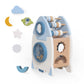 Smartwo Wooden Space Toy For Baby 1 Year Old, Montessori Toy For Babies 12-18 Months, Toddler Rocket Toy Age 1-3, Sensory Activi