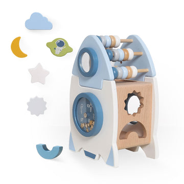 Smartwo Wooden Space Toy For Baby 1 Year Old, Montessori Toy For Babies 12-18 Months, Toddler Rocket Toy Age 1-3, Sensory Activi