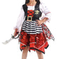 Frekuyrt Girl Pirate Costume Buccaneer Princess Costume Halloween Party Dress Up (7-9 Years)