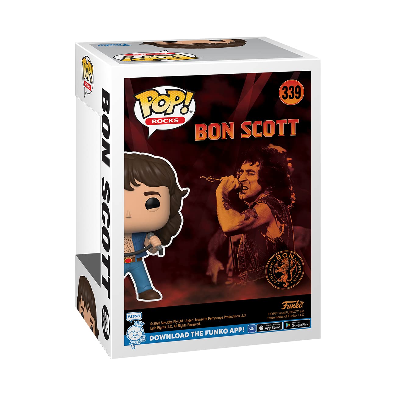 Funko POP! Rocks AC/DC Bon Scott Vinyl Figure - Multicolor - Model 72564 - Collectible Merchandise for Music Fans and Collectors