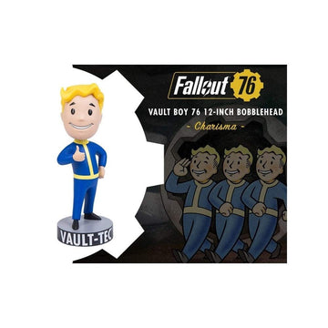 Gaming Heads Fallout 76 Bobble-Head Vault Boy Charisma - 12" Polystone Resin, Various Colors, Model 5060254182605