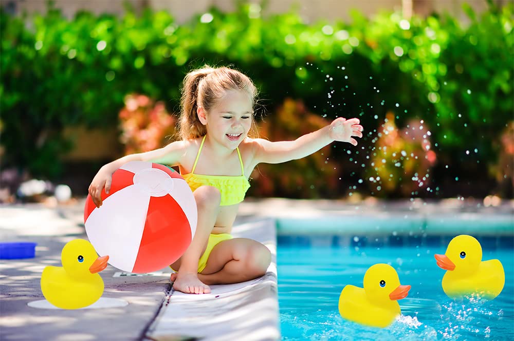 Yellow Rubber Duck Toy Duckies For Kids, Bath Birthday Gifts Baby Showers Classroom Incentives, Summer Beach And Pool Activity,