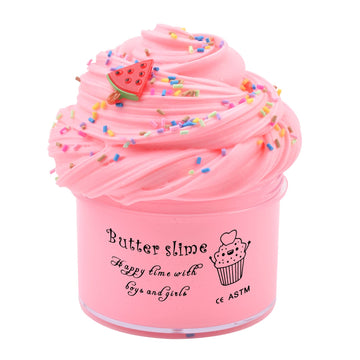 Pink Watermelon Butter Slime, Girls And Boys Stress Relief Toy, Super Soft And Non-Sticky, For Party Favors, Birthday Gifts, Pri