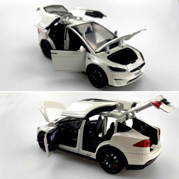 1:24 Scale Model X Alloy Car Model Diecast Toy Vehicles for Kids, car Model X Gull Wing Door,Pull Back Alloy Car with Lights and