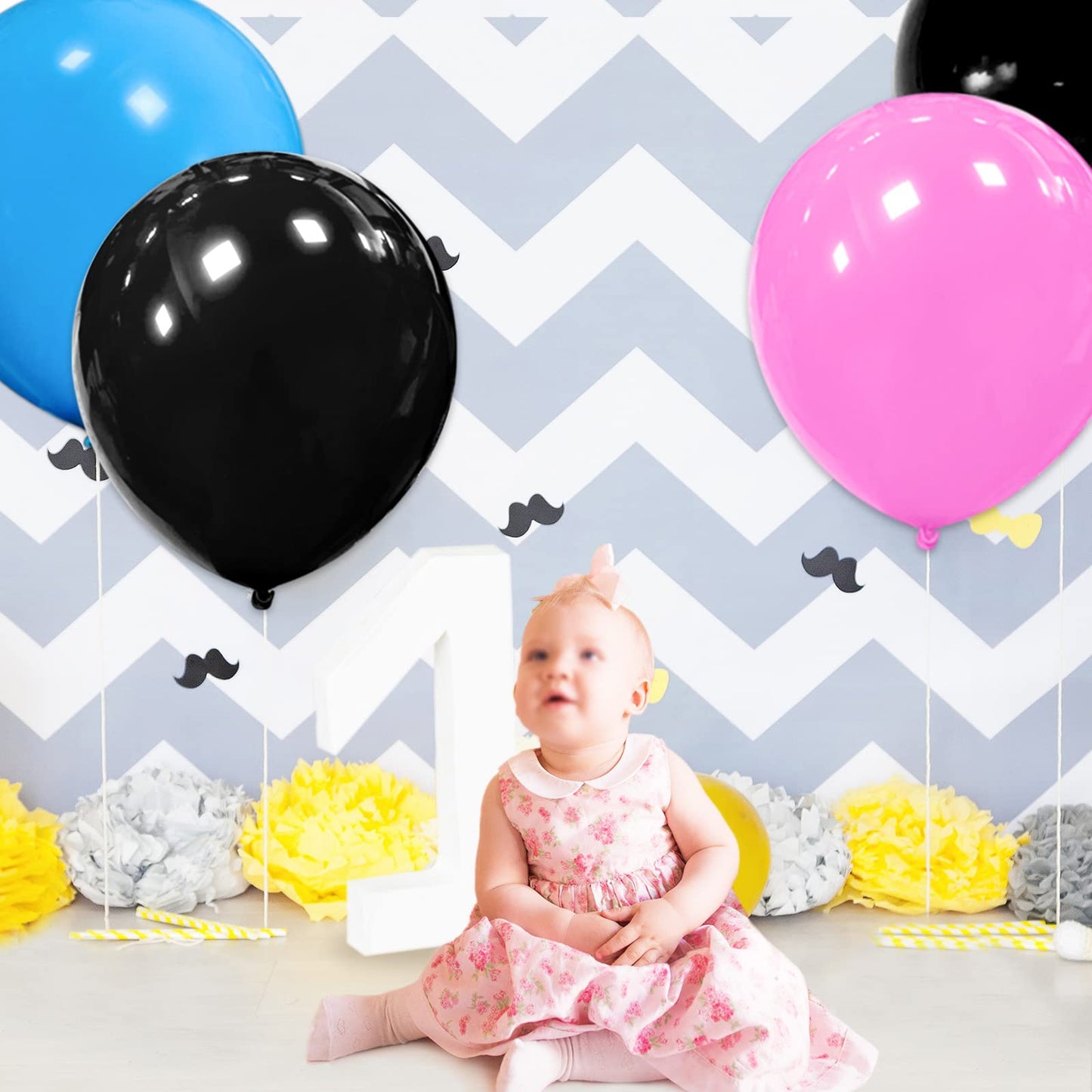 32Pcs Black Big Balloons 18 Inch, Round Large Latex Party Balloons For Birthday Wedding Decorations. (Black)