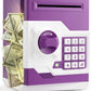 Piggy Bank For Girls Boys Large Electronic Money Coin Banks With Password Protection, Automatic Paper Money Scroll Saving Box, Great Gift For Kids (Purple-White)