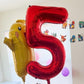 Number 5 Balloon Red 40 Inch, 5 Year Old Girl Boy Birthday Gift, 5 15 25 35 45 50Th 55 Birthday Anniversary 2025 Party Decoratio