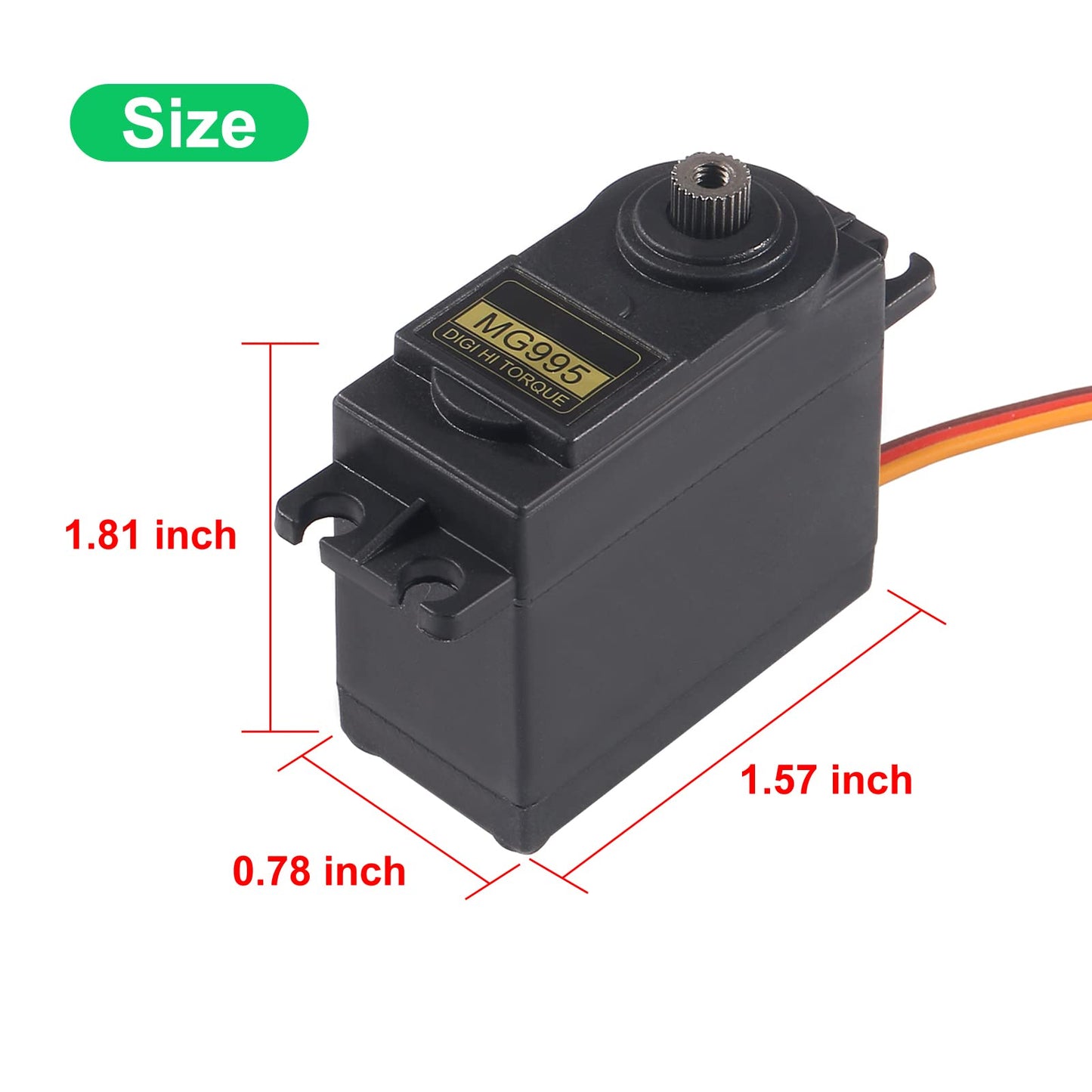 DWEII Servo Motor MG995 Control Angle180 Metal Gear Servo 20KG Digital High Speed Torque Servo Motor for Smart Car Robot Boat RC