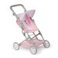 Jc Toys - Berenguer Boutique | Fashionable Stroller With Canopy And Storage | Simple Folding |Pink Floral Collection | For Dolls