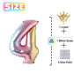 4 Number Balloon Rainbow 40 Inch Big Foil Crown Helium 4Th Balloons For 4 Year Old Boy Girl Birthday Party Decorations Wedding A