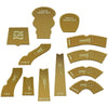 Litko Template Set Compatible With Gaslands Miniatures Game | Set Of 12 | Movement & Maneuvers | Turn Templates | Area Effect |