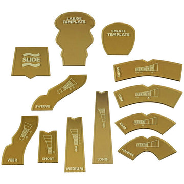 Litko Template Set Compatible With Gaslands Miniatures Game | Set Of 12 | Movement & Maneuvers | Turn Templates | Area Effect |