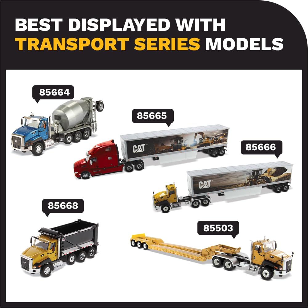 Diecast Masters Caterpillar CT660 Day Cab Tractor w/McNeilus Concrete Mixer | Transport Series Cat Trucks & Construction Equipment | 1:50 Scale Model Diecast Collectible | Diecast Masters Model 85664