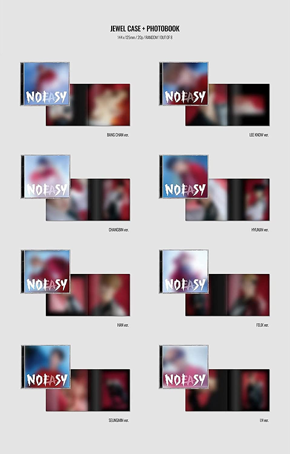 JYP Ent. Stray Kids - No Easy [Jewel Case Ver./Random Cover] (2nd Album) Album+CultureKorean Gift( Decorative Stickers, Photocar