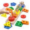YHHYTOY Montessori Toys for 1 2 3 Year Old - Wooden Baby Stacking Toys Sensory Educational Shape Sorter Color Sorting Toy for Toddlers 1-3  Birthday Gifts for Girls Boys Kids