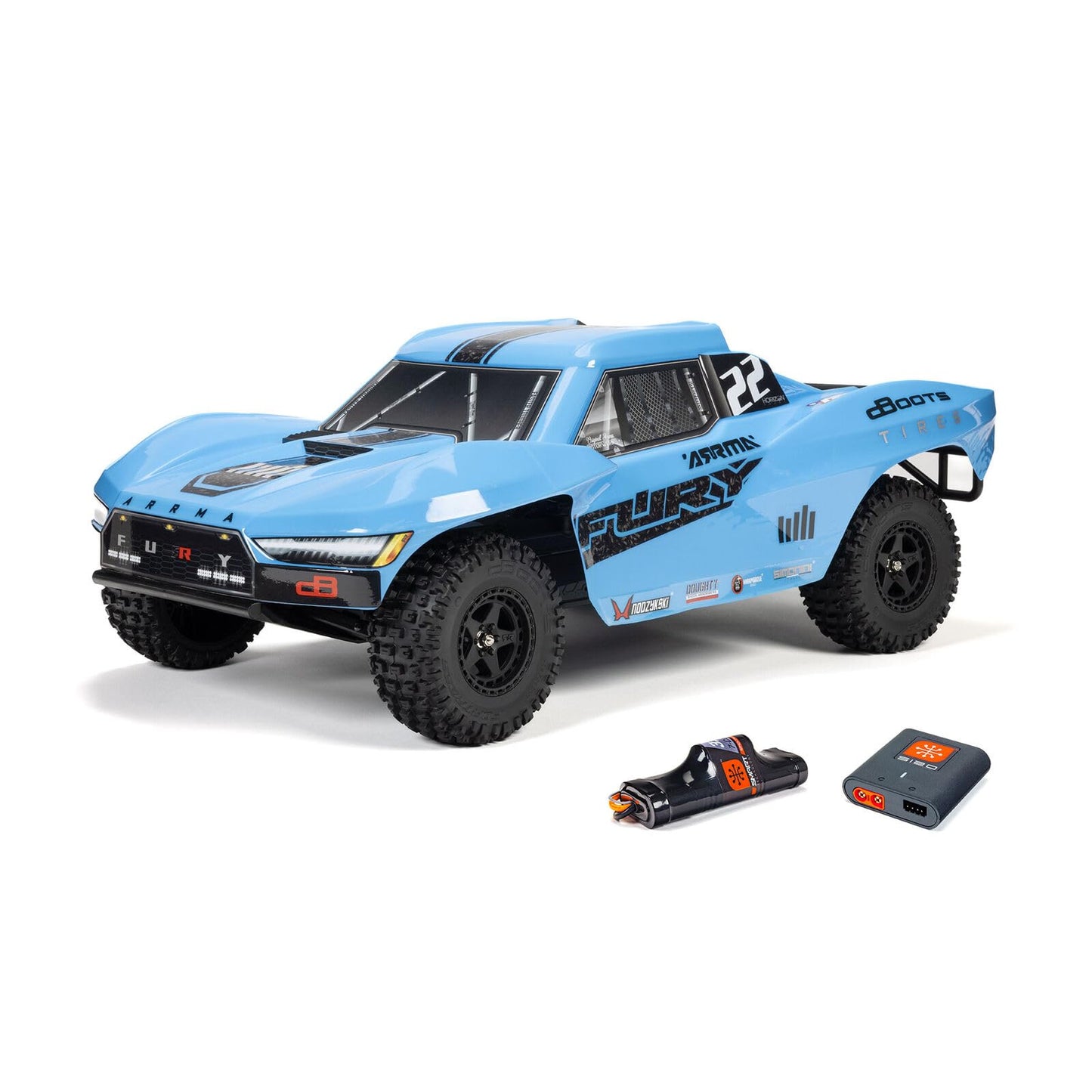 ARRMA RC Truck 1/10 Fury 2wd Short Course Truck RTR with Smart Battery & Charger, Blue, ARA3221ST2