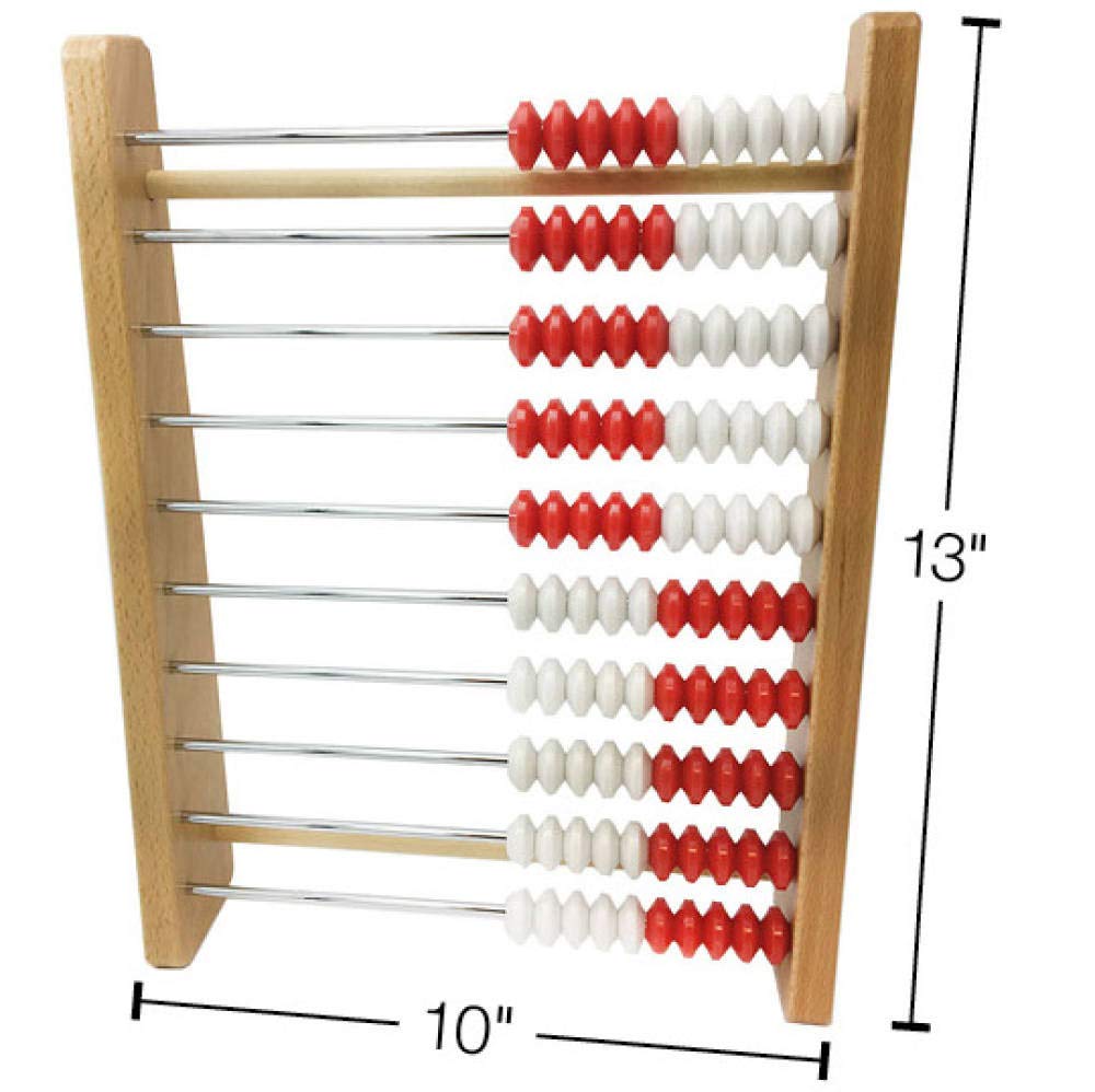 Hand2Mind 100 Bead Wooden Rekenrek, Abacus For Kids Math, Math Manipulatives Kindergarten, Counting Rack For Kids, Counters For