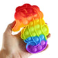 Rainbow Seahorse Bubble Pop Fidget Toy - Ocean Sea Animal Silicone Push Poke Bubble Wrap Fidget Toy - Pop The Bubbles Down Then