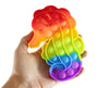 Rainbow Seahorse Bubble Pop Fidget Toy - Ocean Sea Animal Silicone Push Poke Bubble Wrap Fidget Toy - Pop The Bubbles Down Then