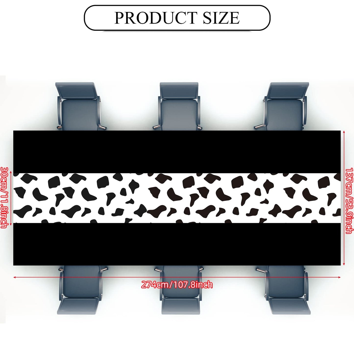 Oudain 3 Pcs 54 X 108 Inch Cow Table Cloths For Party Cow Tablecloth Paisley Table Runner Table Cover Rectangular Birthday Party