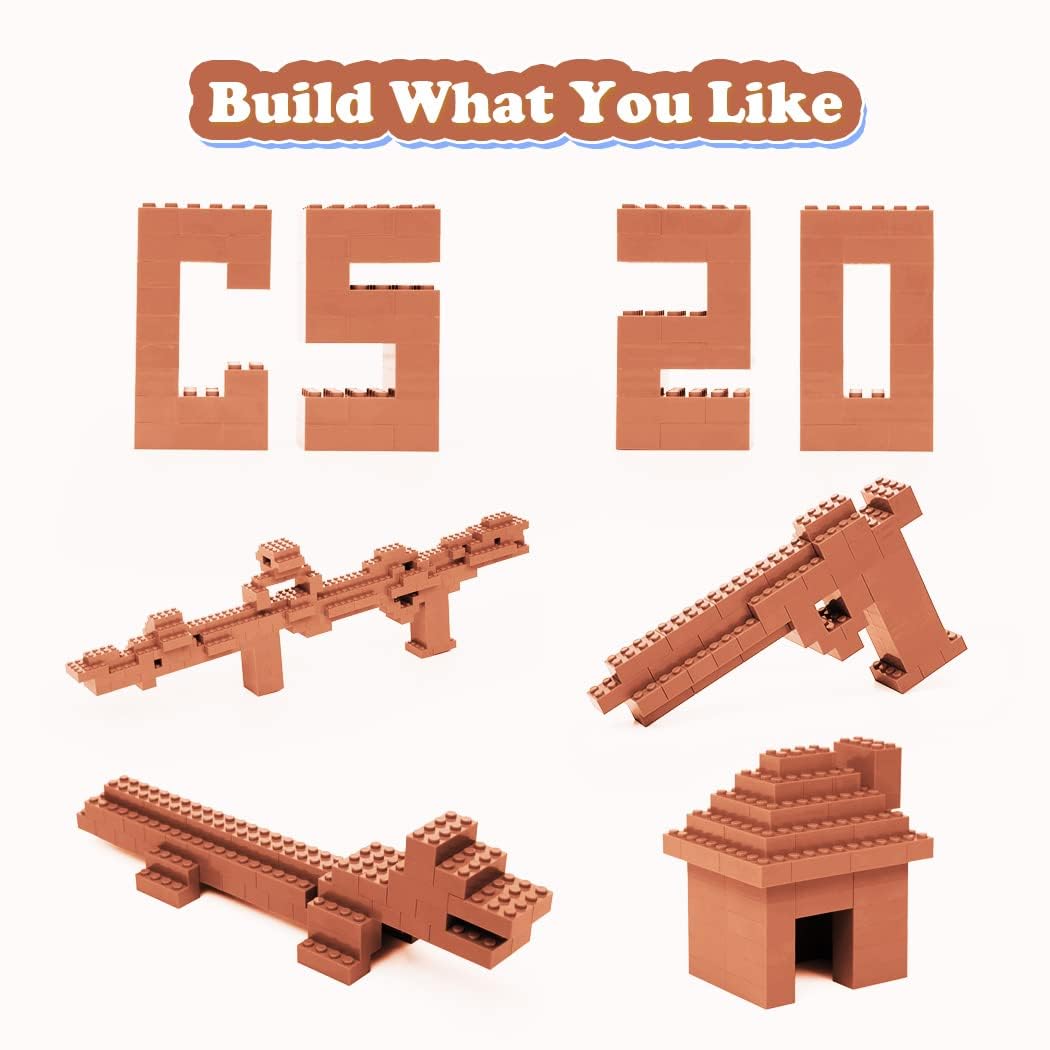 Unirolic Classic Building Bricks, 200 Piece 2X4 Building Blocks Stem Creative Building Toys, 100% Compatible With All Major Brands, Building Bricks Play Set For Kids Age 3+ (Flannel Brown)