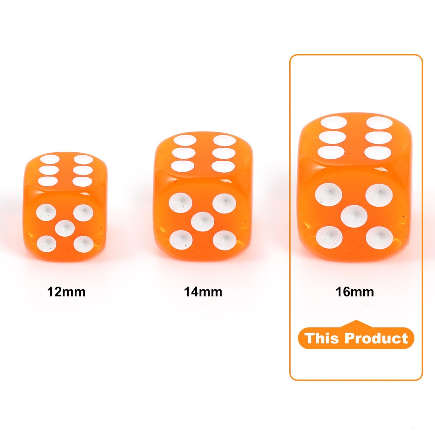 100Pcs Colored Dice Set Standard 16mm Game Dice Bulk with a Black Drawstring Storage Bag, for Learning, Dice for Classroom (Colo