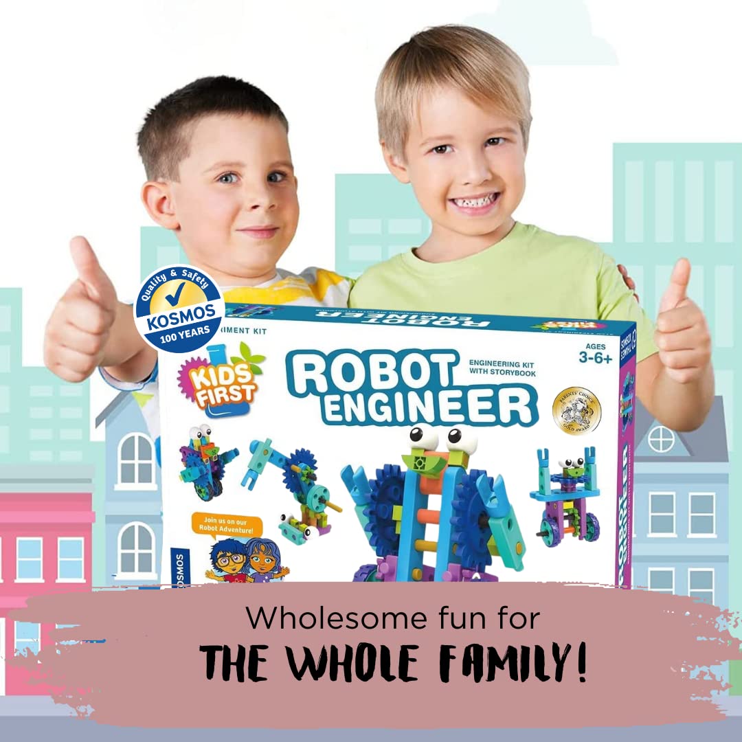 Thames & Kosmos Kids First Robot Engineer Stem Experiment Kit For Young Learners | Build 10 Non-Motorized Robots | Play & Learn With Storybook Manual | Parents’ Choice Gold Award Winner