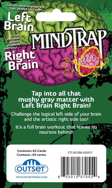 Outset Media MindTrap Game - Left Brain Right Brain Challenge for Ages 12+ - Gray - Model 37055 - Fun for 1 or More Players