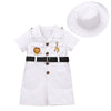 Wild One Birthday Outfit Girl Short Sleeve Khaki Safari Jumpsuit With Safari Hat Baby Boy Safari Outfit Zookeeper Outfit Jungle