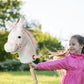 Hollyhome Plush Unicorn Stick Horse With Wood Wheels Real Pony Neighing And Galloping Sounds Plush Toy White 37 Inches(Aa Batteries Required)