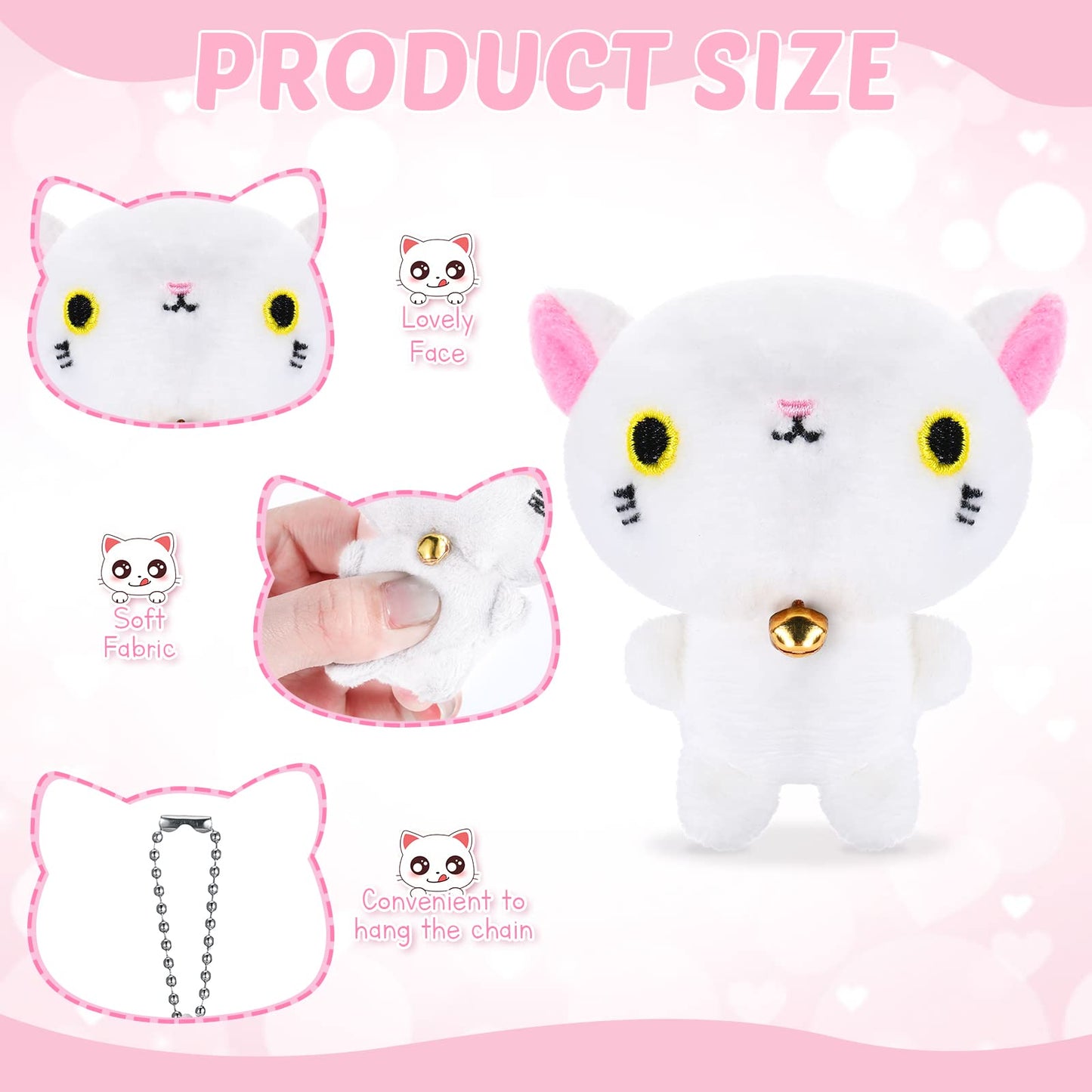 Zomiboo 9 Pcs Cat Stuffed Animals Bulk Mini Plush Cat Pig Stuffed Kitten Soft Doll Piggy Plush Toys Ornament For Diy Keychain Ha