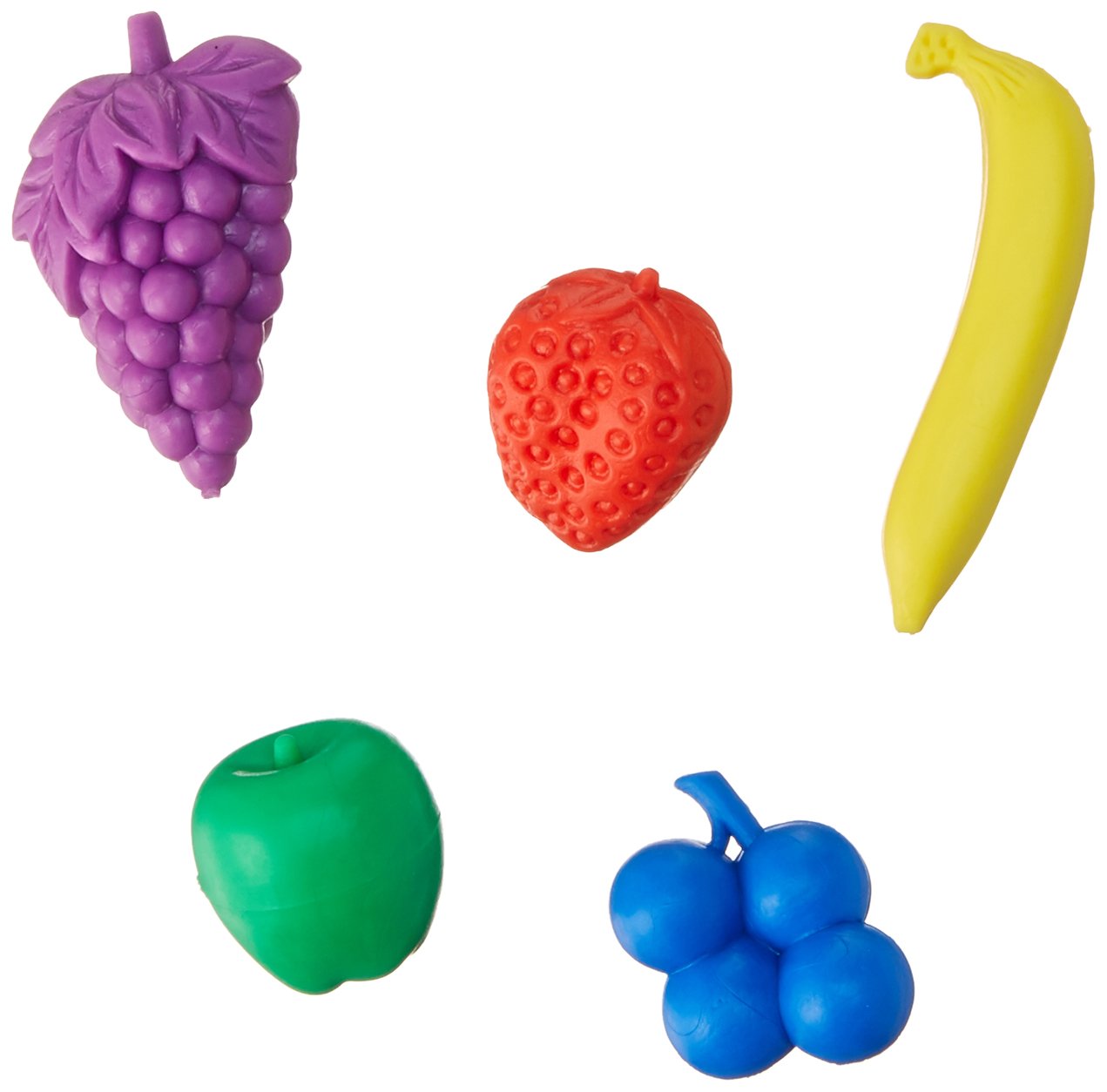 Didax Fruit Counters Set - 108 Pack, Plastic, Multicolor (Red, Orange, Yellow, Green, Blue, Purple), Model 210892