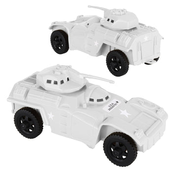 TimMee RECON PATROL Armored Cars - White Plastic Army Men Scout Vehicles