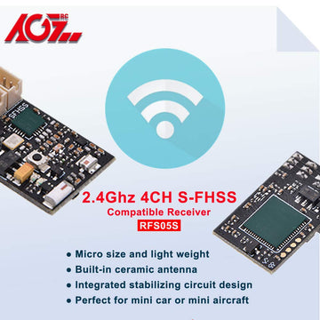 RC Receiver RC Plane Receiver - 2.4Ghz 4CH S-FHSS Compatible Receiver for Mini Car & Aircraft(RFS05S)